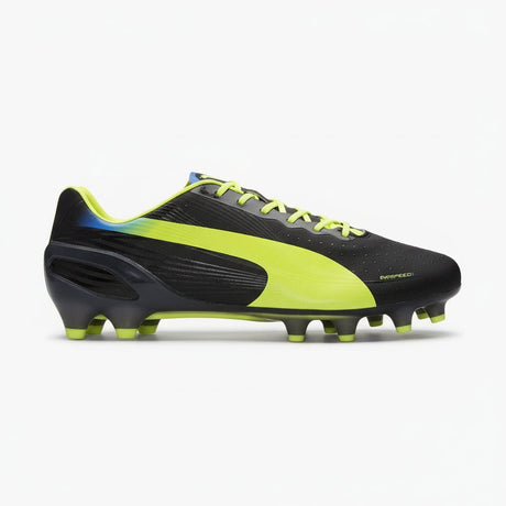 PUMA Evospeed 1.2 FG Firm Ground Soccer Cleats - Black/Fluo Yellow/Brilliant Blue - Best Buy Soccer