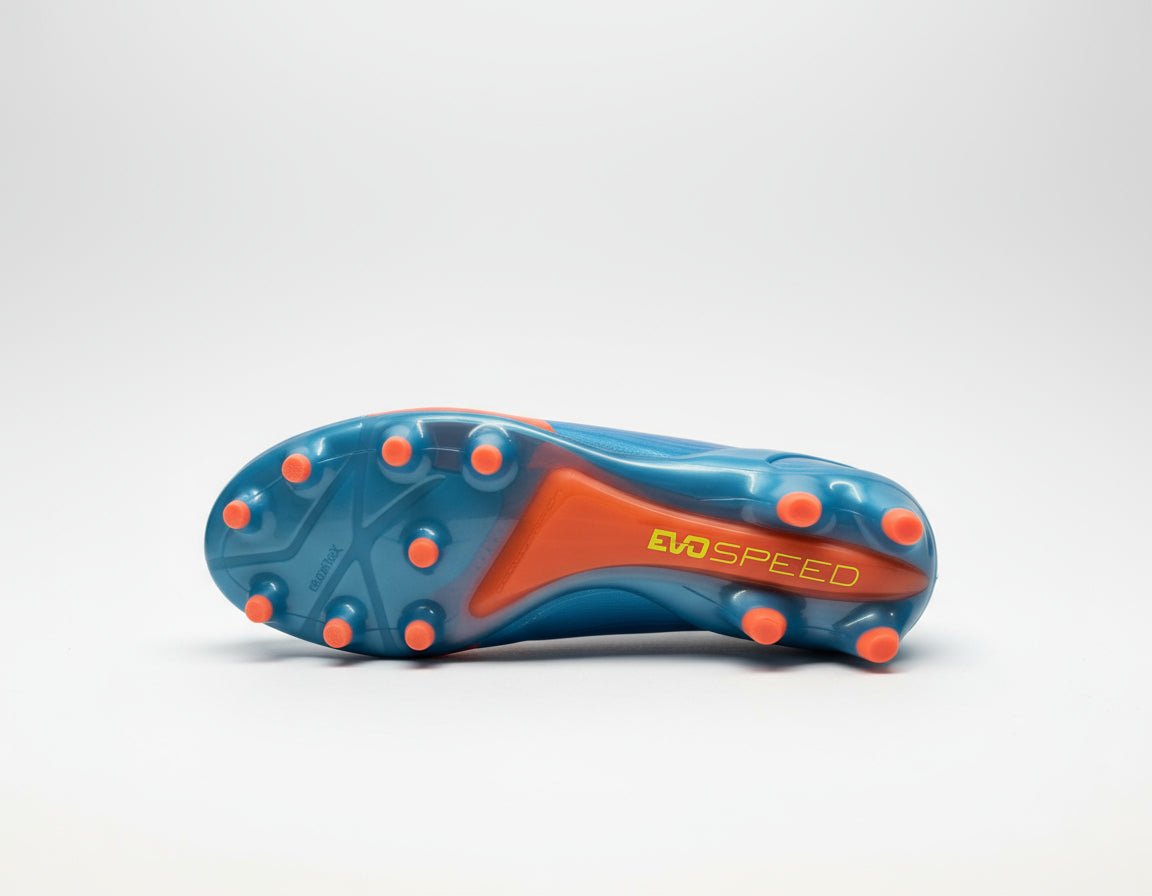 PUMA Evospeed 1.2 FG Firm Ground Soccer Cleats -Blue/Peach/Yellow - Best Buy Soccer