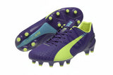 PUMA Evospeed 1.3 FG Firm Ground Soccer Cleats - Prism Violet/Fluro Yellow/Scuba Blue - Best Buy Soccer