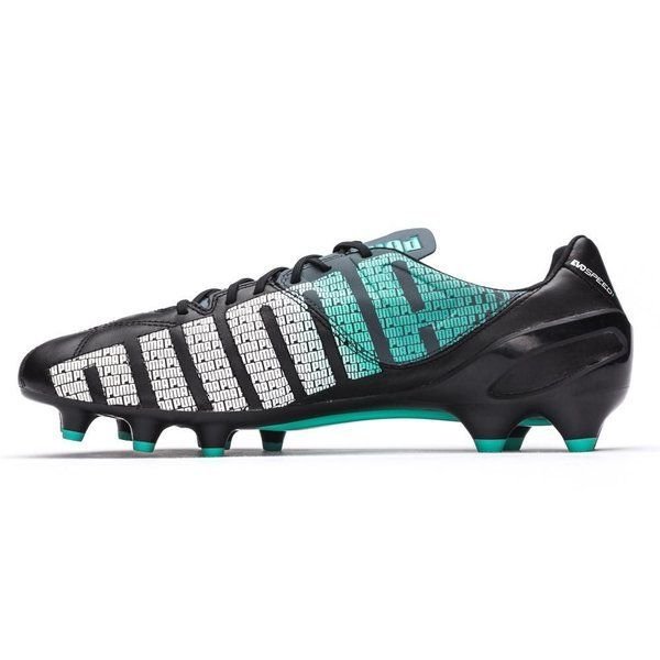 PUMA evoSPEED 1.3 Leather FG Firm Ground Soccer Cleats Black/White/Pool Green - Best Buy Soccer