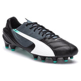 PUMA evoSPEED 1.3 Leather FG Firm Ground Soccer Cleats Black/White/Pool Green - Best Buy Soccer