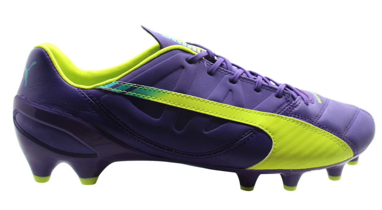 PUMA evoSPEED 1.3 Leather FG Firm Ground Soccer Cleats Purple/Yellow - Best Buy Soccer
