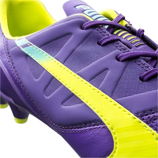 PUMA evoSPEED 1.3 Leather FG Firm Ground Soccer Cleats Purple/Yellow - Best Buy Soccer