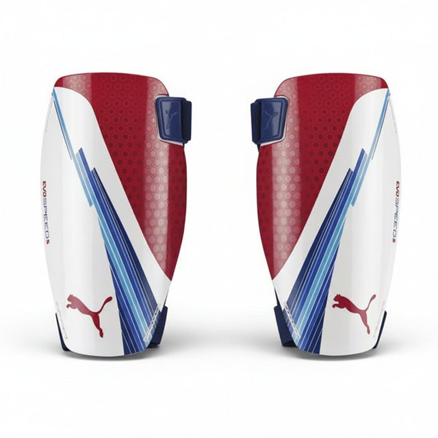 PUMA evoSpeed 5 Soccer Shin Guards - White/Red/Blue - Best Buy Soccer