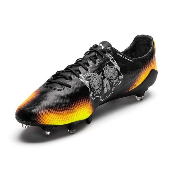 PUMA Evospeed SL II Graphic FG Firm Ground Soccer Cleats - Black/White/Safety Yellow/Orange - Best Buy Soccer