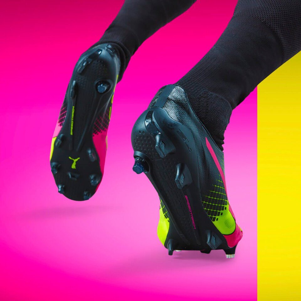 PUMA EvoSPEED SL II Tricks FG Firm Ground Soccer Cleats Pink Glo/Safety Yellow - Best Buy Soccer