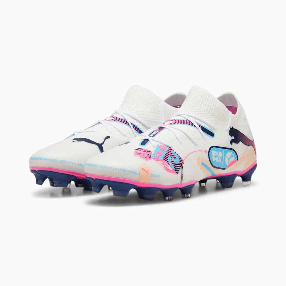 PUMA Future 7 Match Volume UP FG/AG Multi-Ground Soccer Cleats - White/Blue/Pink - Best Buy Soccer