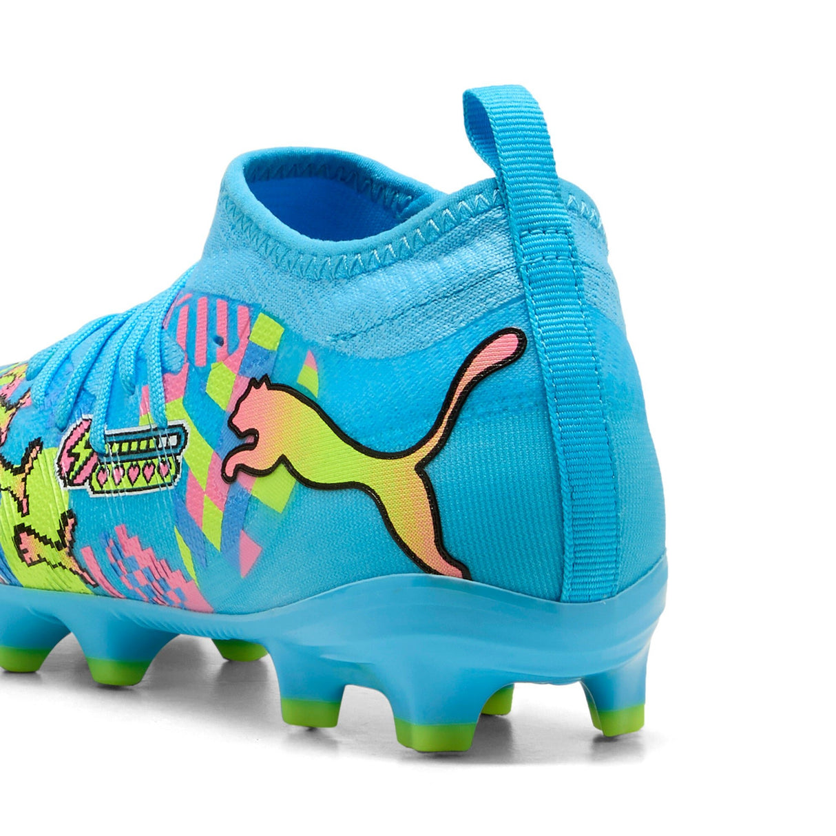 PUMA Future 9 Match Advanced Level FG/AG Firm Ground/Artificial Ground Youth Soccer Cleats - White/Blue/Pink/Yellow - Best Buy Soccer