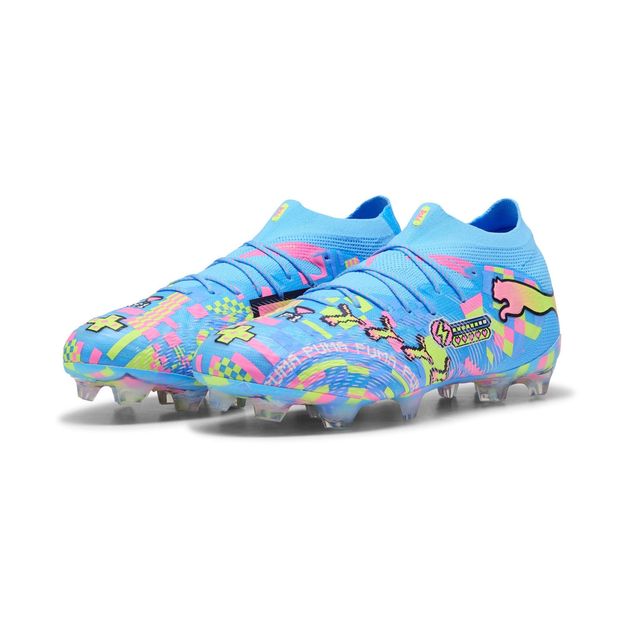 PUMA Future 9 Ultimate Advanced Level FG Firm Ground Men's Soccer Cleats - White/Blue/Pink/Yellow - Best Buy Soccer
