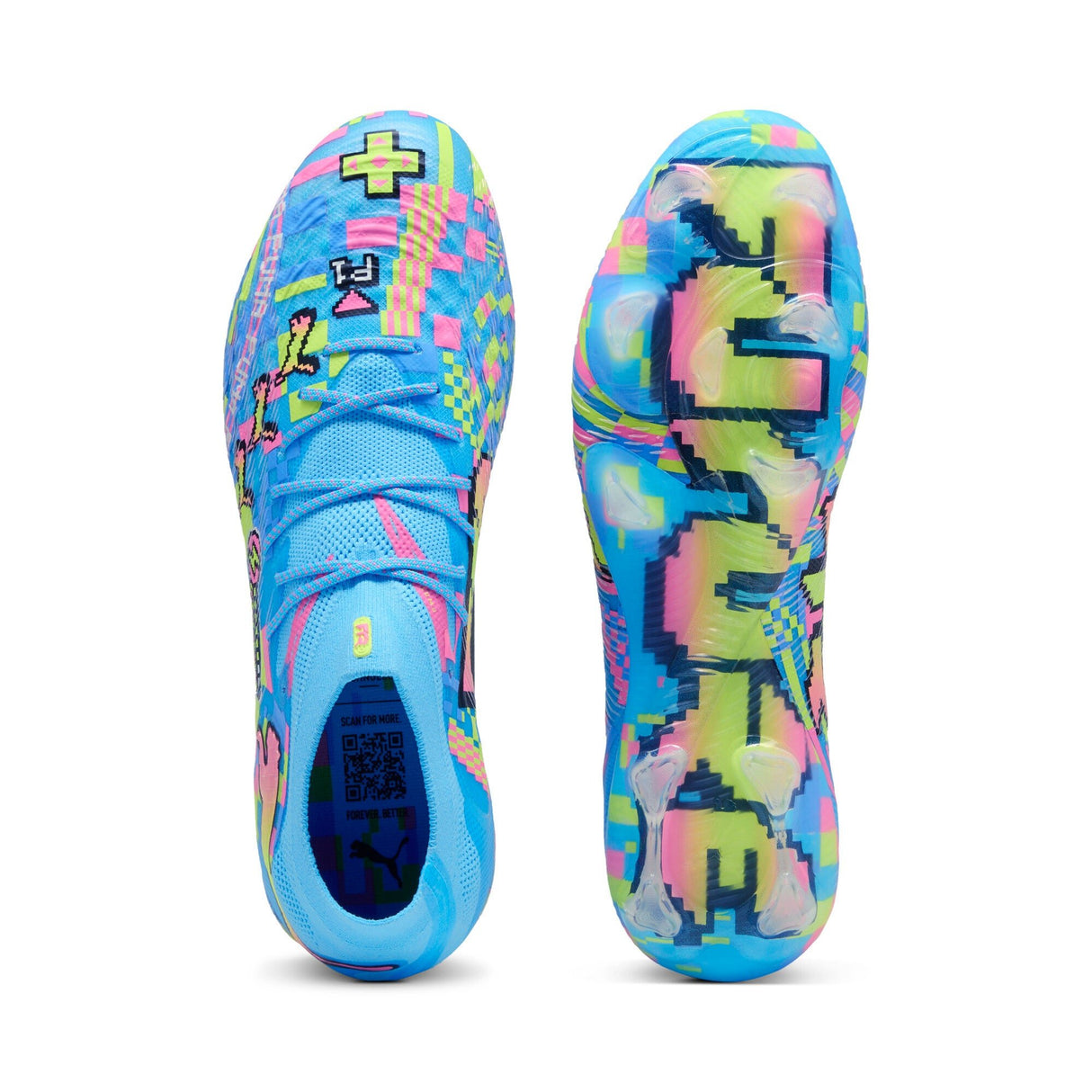 PUMA Future 9 Ultimate Advanced Level FG Firm Ground Men's Soccer Cleats - White/Blue/Pink/Yellow - Best Buy Soccer