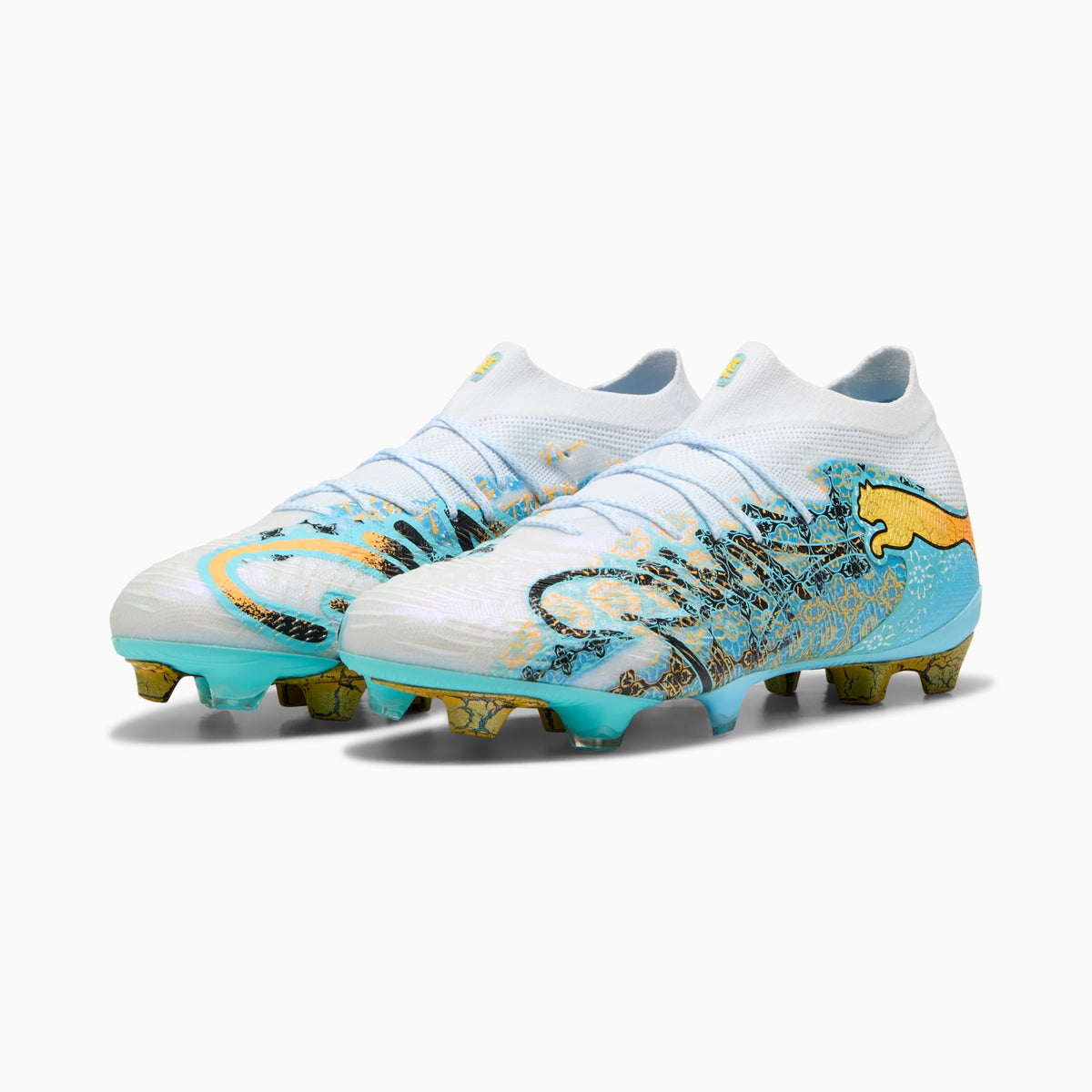 PUMA Future 9 Ultimate Playmaker FG Firm Ground Men's Soccer Cleats - White/Blue - Best Buy Soccer