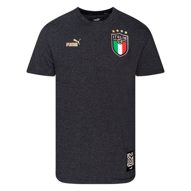 PUMA Italy FTBL Culture Tee - Dark Grey Heather/Gold - Best Buy Soccer