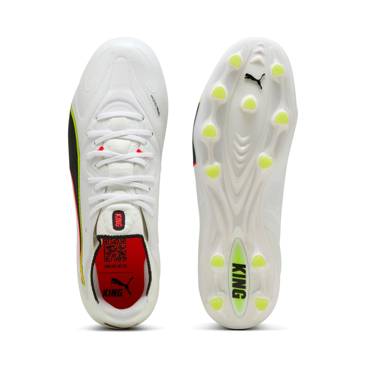 PUMA King 20 Ultimate FG/AG Firm/Multi-Ground Men's Soccer Cleats - White/Red/Yellow - Best Buy Soccer