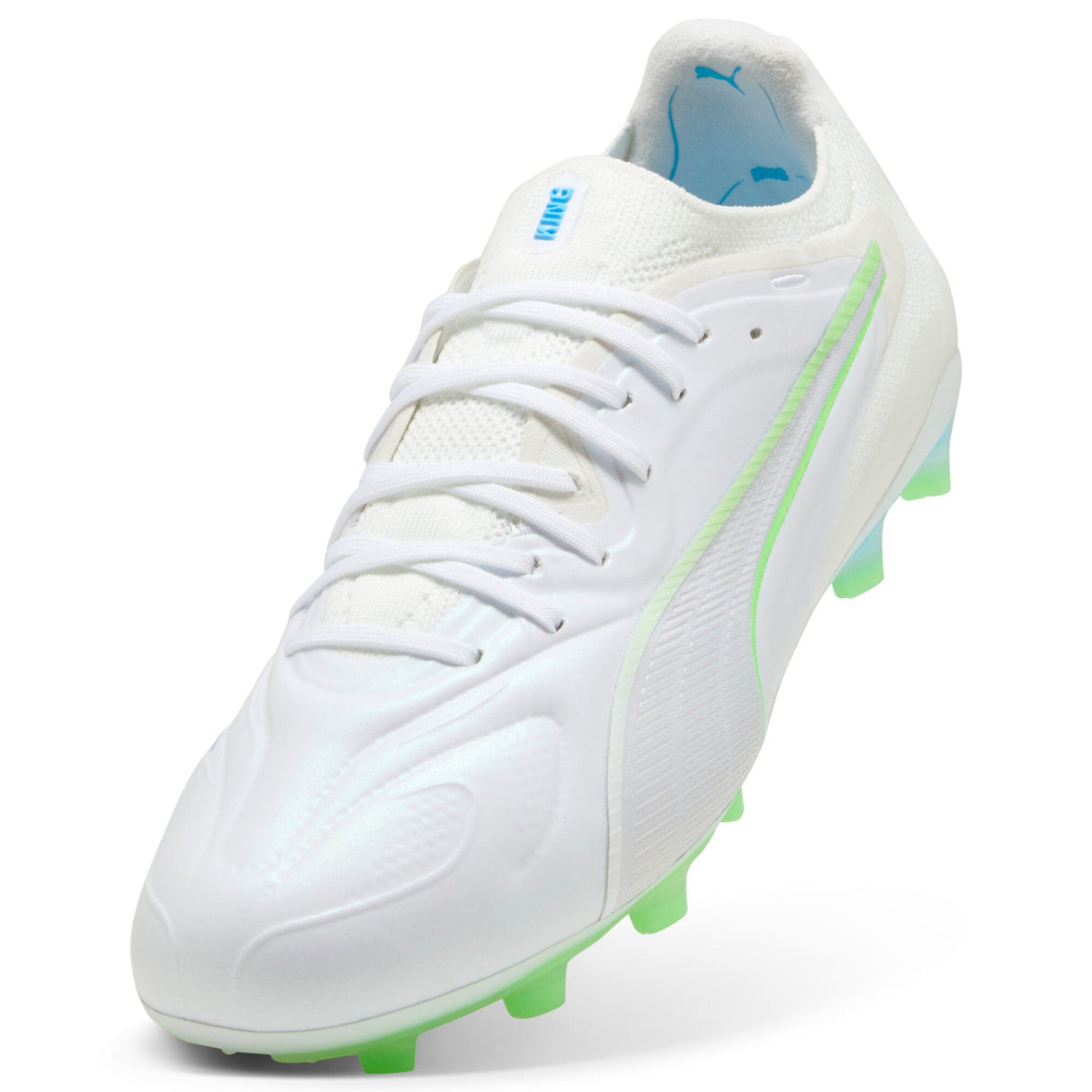 PUMA King 20 Ultimate White FG/AG Firm Ground/Artificial Ground Men's Soccer Cleats - White/Blue/Green - Best Buy Soccer