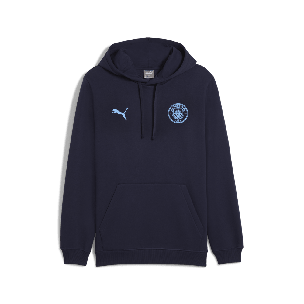 PUMA Manchester City FTBL Ess Men's Soccer Hoodie FL - Navy/Light Blue - Best Buy Soccer