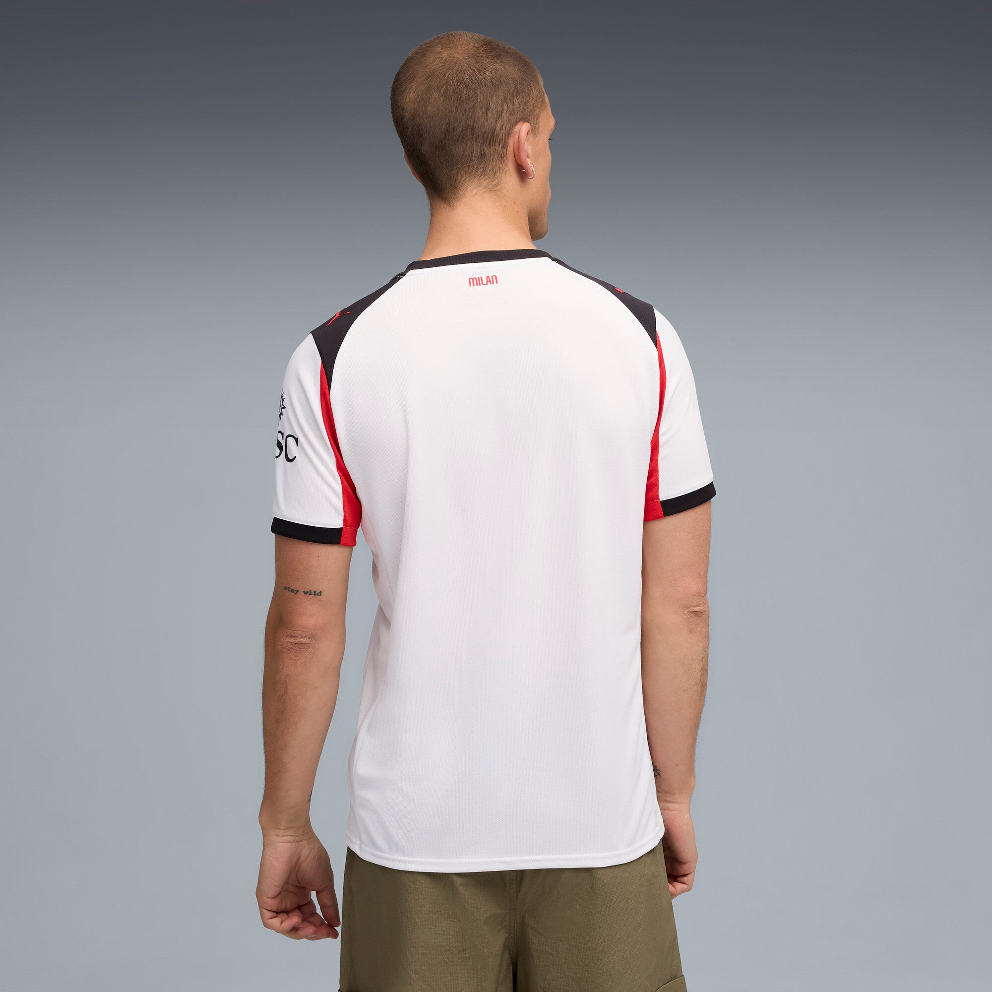 PUMA Men's AC Milan Away Soccer Jersey 25 White/Red - Best Buy Soccer