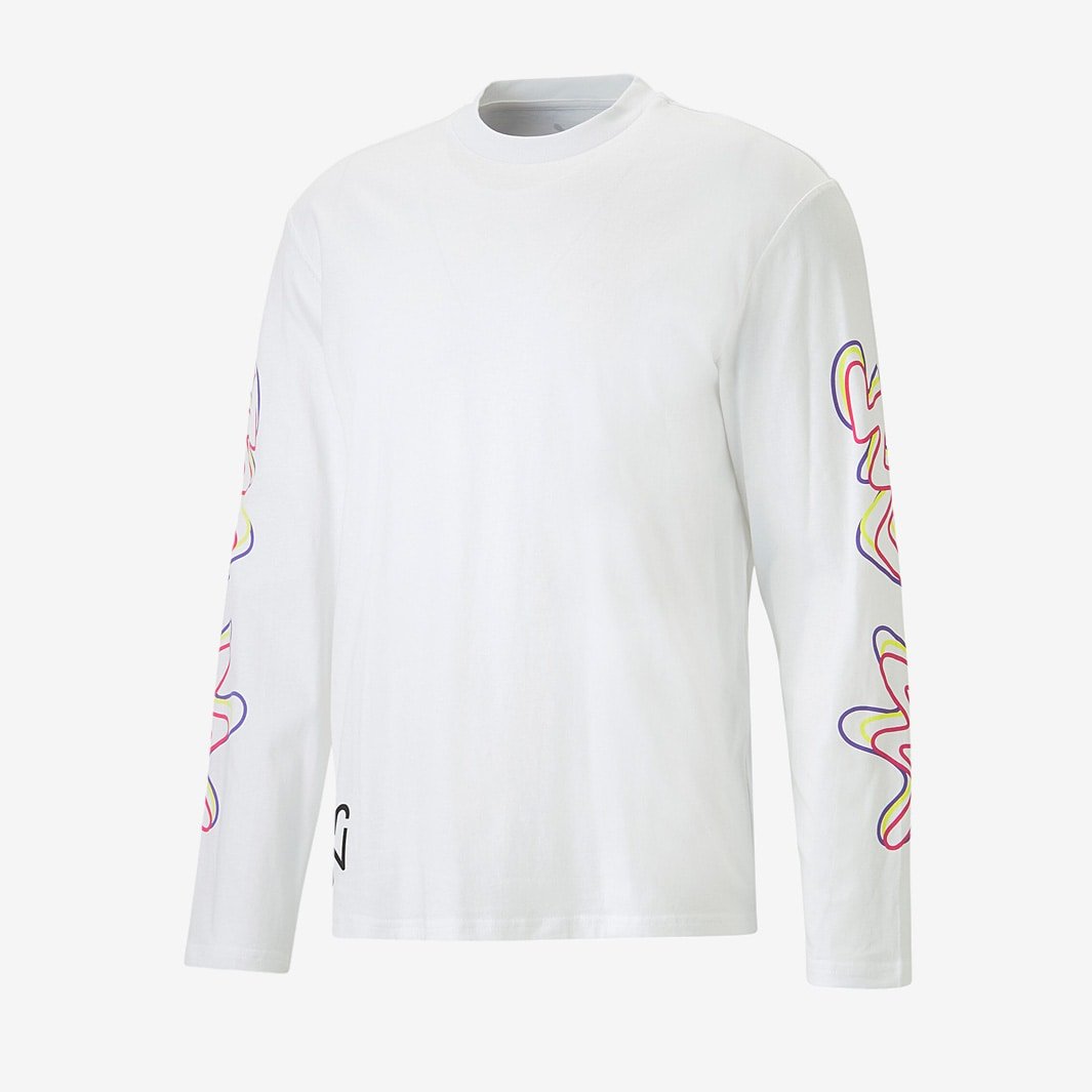 PUMA Neymar JR Creativity Long Sleeve T-Shirt White/Fluo Yellow Limited Edition - Best Buy Soccer