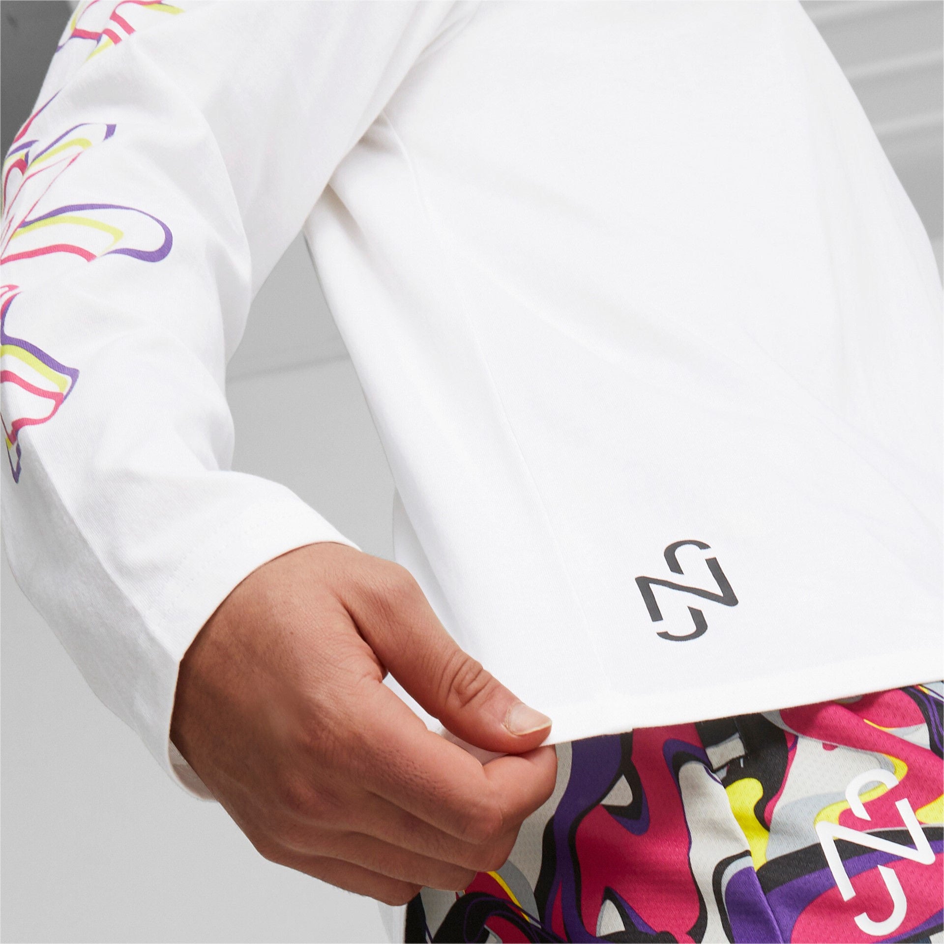 PUMA Neymar JR Creativity Long Sleeve T-Shirt White/Fluo Yellow Limited Edition