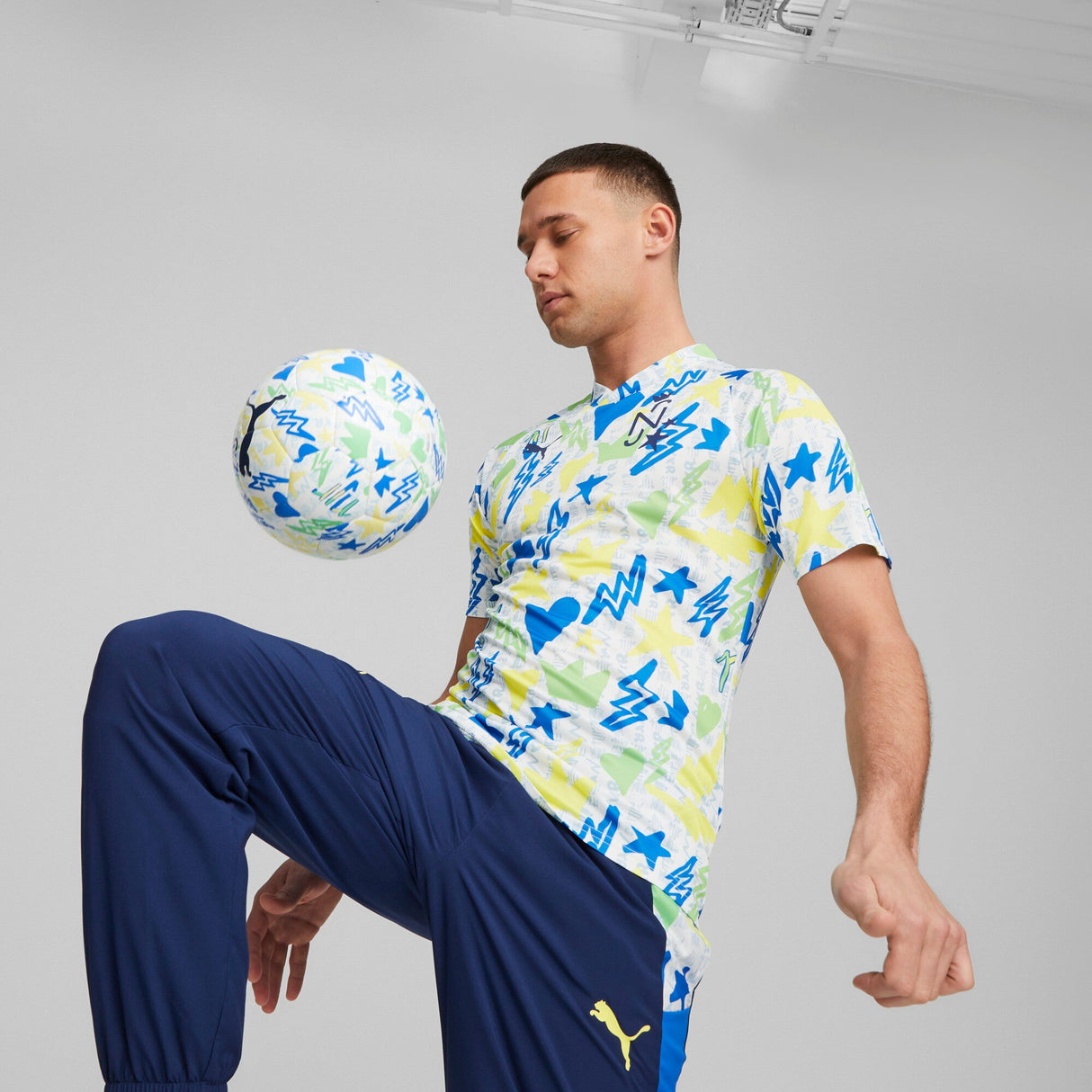PUMA Neymar Jr Instituto Training Jersey White/Blue/Lemon - Best Buy Soccer