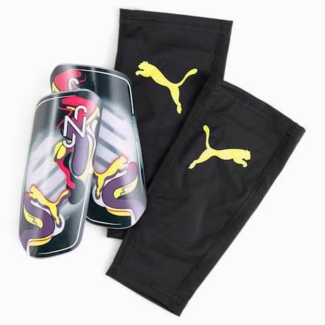 PUMA Neymar Jr Ultra Flex Sleeve Shin Guards Black/Fluro Yellow Pes - Best Buy Soccer