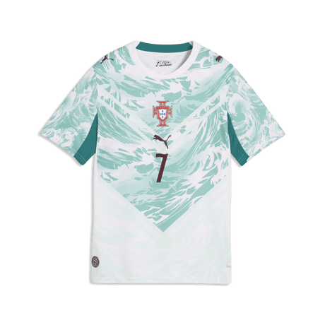 PUMA Portugal Away Ronaldo Youth Soccer Jersey - White/Green Lagoon - Best Buy Soccer