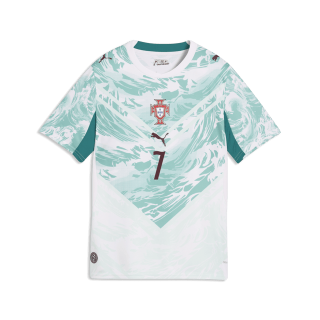 PUMA Portugal Away Ronaldo Youth Soccer Jersey - White/Green Lagoon - Best Buy Soccer