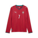 PUMA Portugal Home Long Sleeve Cristiano Ronaldo CR7 Men's Soccer Jersey - Red/Green Lagoon - Best Buy Soccer