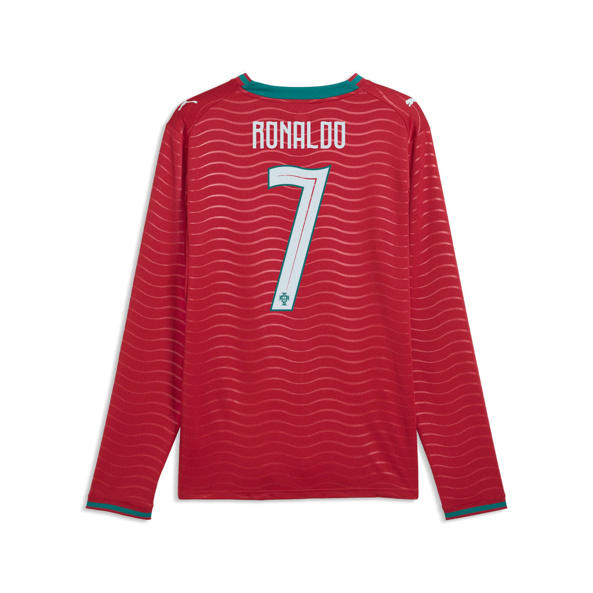 PUMA Portugal Home Long Sleeve Cristiano Ronaldo CR7 Men's Soccer Jersey - Red/Green Lagoon - Best Buy Soccer