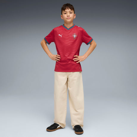 PUMA Portugal Home Youth Soccer Jersey 2026 - Red/Green Lagoon - Best Buy Soccer