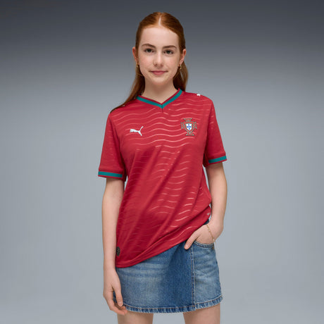 PUMA Portugal Home Youth Soccer Jersey 2026 - Red/Green Lagoon - Best Buy Soccer