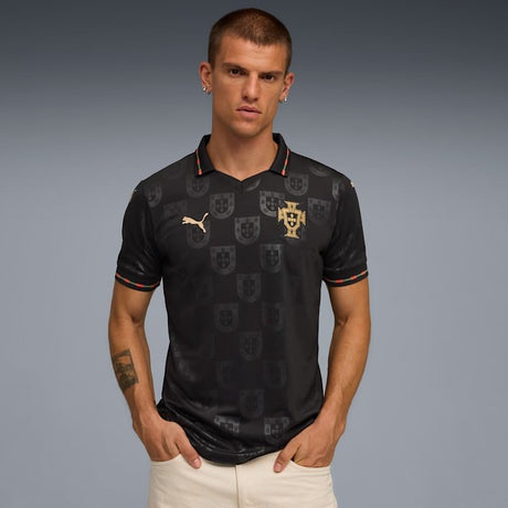 PUMA Portugal Special Edition Men's Soccer Jersey 25/26- Black/Gold - Best Buy Soccer