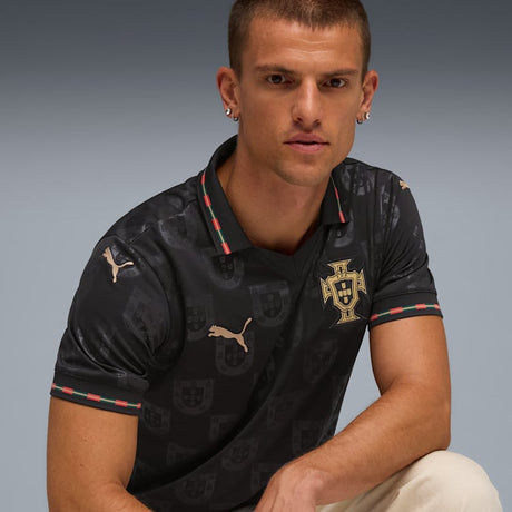 PUMA Portugal Special Edition Men's Soccer Jersey 25/26- Black/Gold - Best Buy Soccer