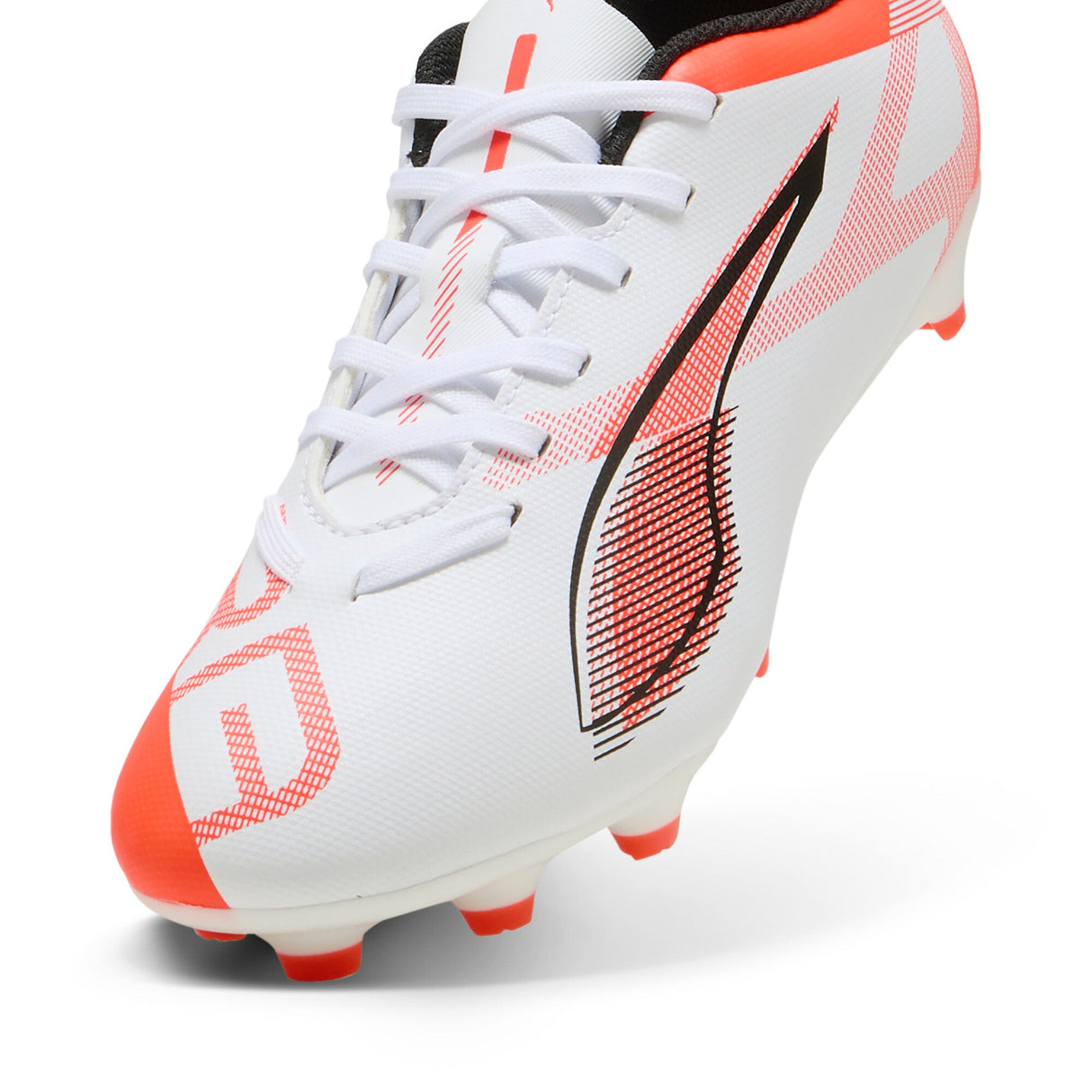 PUMA Ultra 5 Play FG/AG Firm/Multi-Ground Youth Soccer Cleats - White/Black/Glowing Red - Best Buy Soccer