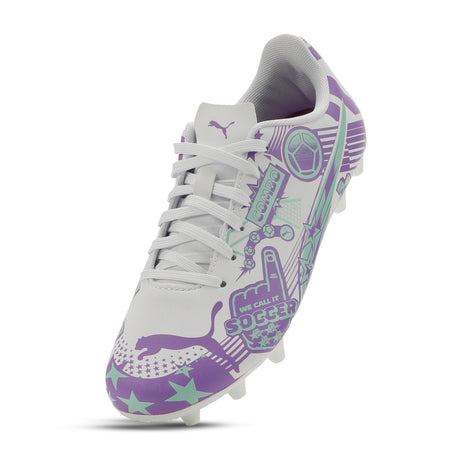 PUMA Ultra CP Legacy FG/AG Firm Ground/Artificial Ground Youth Soccer Cleats - White/Purple/Mint - Best Buy Soccer