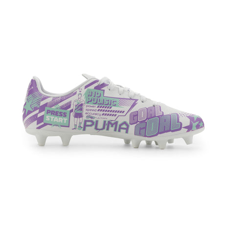 PUMA Ultra CP Legacy FG/AG Firm Ground/Artificial Ground Youth Soccer Cleats - White/Purple/Mint - Best Buy Soccer