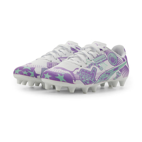 PUMA Ultra CP Legacy FG/AG Firm Ground/Artificial Ground Youth Soccer Cleats - White/Purple/Mint - Best Buy Soccer