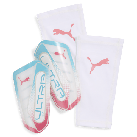 PUMA Ultra Flex RE - Charge Sleeve Soccer Shin Guards - White/Blue/Pink - Best Buy Soccer