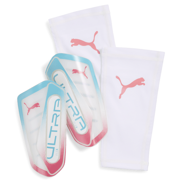 PUMA Ultra Flex RE - Charge Sleeve Soccer Shin Guards - White/Blue/Pink - Best Buy Soccer