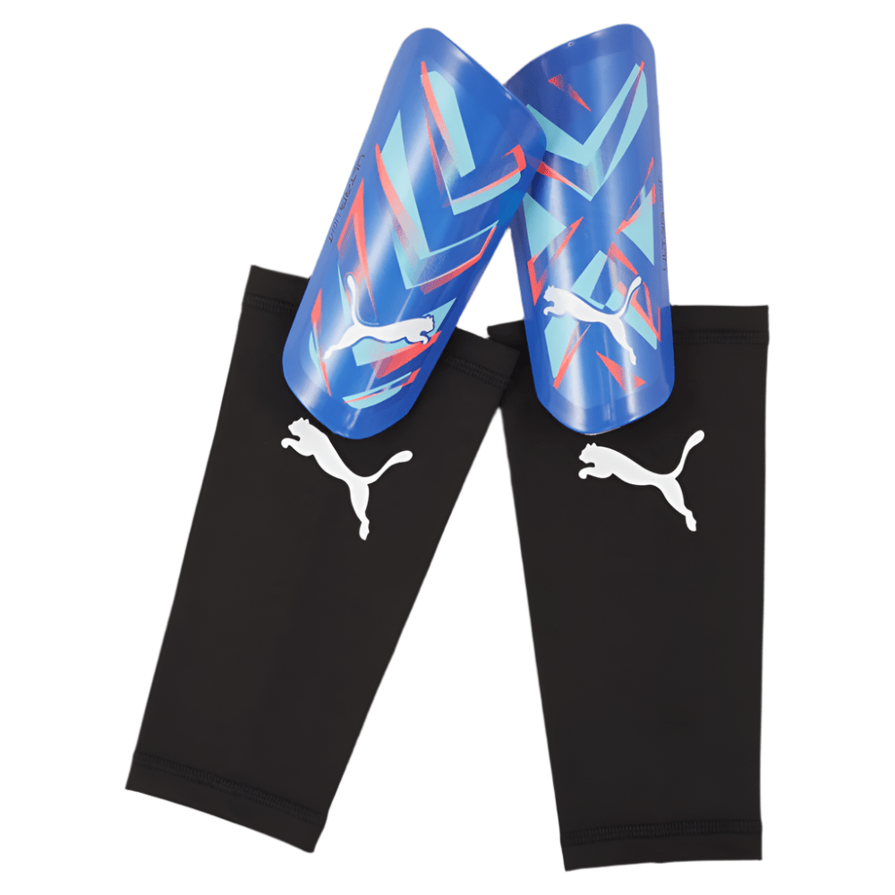 PUMA Ultra Light Sleeve Shin Guards Blue/Electric Peppermint - Best Buy Soccer