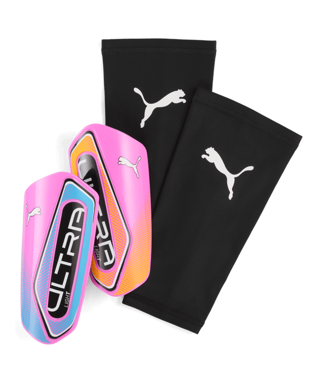 PUMA Ultra Light Sleeve Soccer Shin Guards - Blue/Pink/Lime - Best Buy Soccer