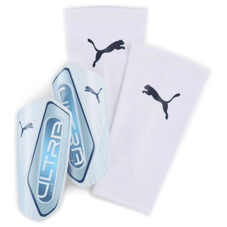 PUMA Ultra Light Sleeve Soccer Shin Guards - Icy Blue/White - Best Buy Soccer