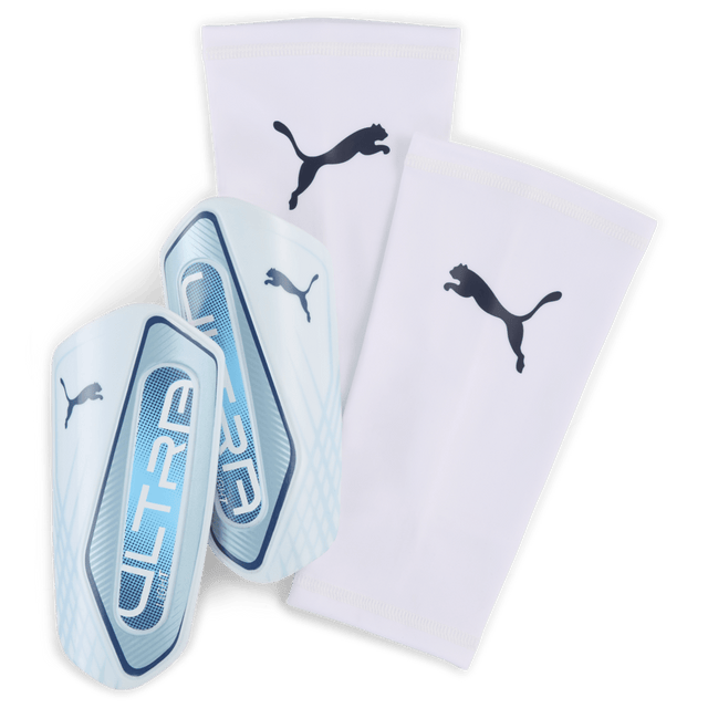PUMA Ultra Light Sleeve Soccer Shin Guards - Icy Blue/White - Best Buy Soccer