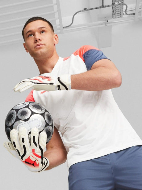 PUMA Ultra Pro RC Goalkeeper Gloves White/Blue/Fire Orchid - Best Buy Soccer