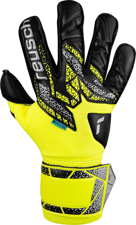 Reusch Attrakt Duo Evolution Goalkeeper Gloves Black/Safety Yellow - Best Buy Soccer