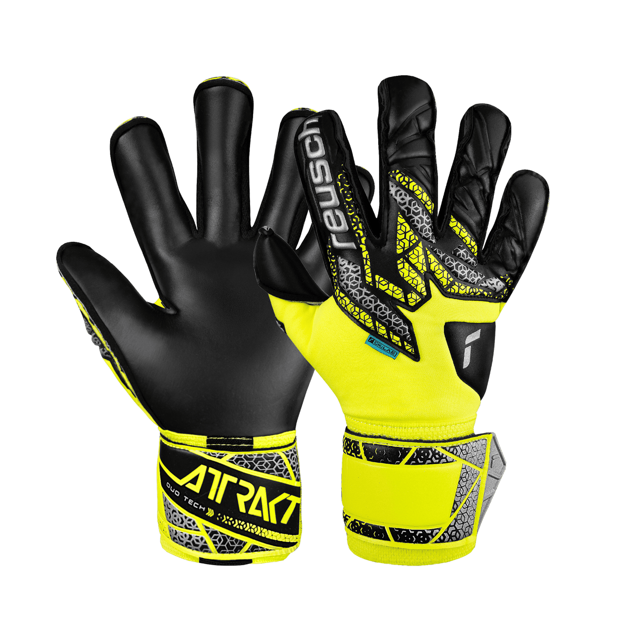 Reusch Attrakt Duo Evolution Goalkeeper Gloves Black/Safety Yellow - Best Buy Soccer