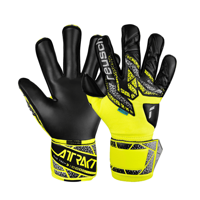 Reusch Attrakt Duo Evolution Goalkeeper Gloves Black/Safety Yellow - Best Buy Soccer