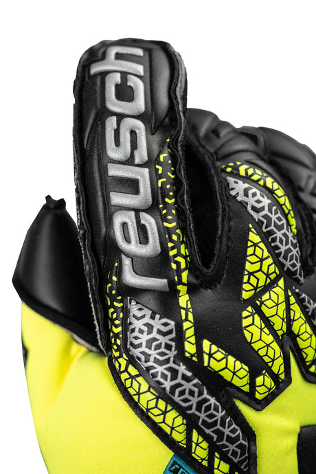 Reusch Attrakt Duo Evolution Goalkeeper Gloves Black/Safety Yellow - Best Buy Soccer