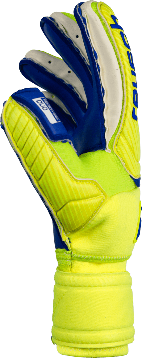 Reusch Attrakt Duo Ortho - Tec Goalkeeper Gloves Fluo Yellow/Blue - Best Buy Soccer