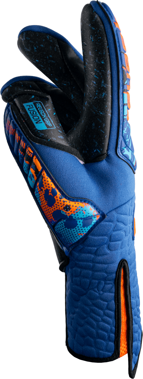 Reusch Attrakt Fusion Strapless Adaptiveflex Goalkeeper Gloves Blue/Orange/Black - Best Buy Soccer