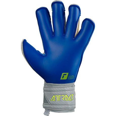 Reusch Attrakt Gold X Evolution Cut Goalkeeper Gloves Vapor Gray/Safety Yellow/Deep Blue - Best Buy Soccer
